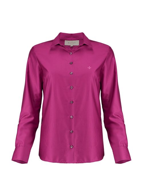 Camisa Regular Cetim de Algodão Feminina Dudalina