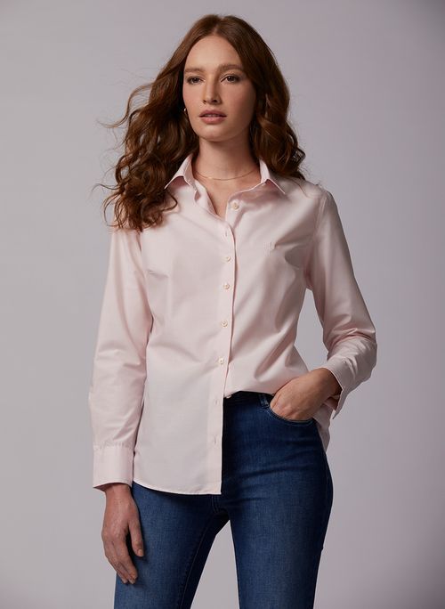 Camisa  Regular Tricoline Liso Feminina Dudalina