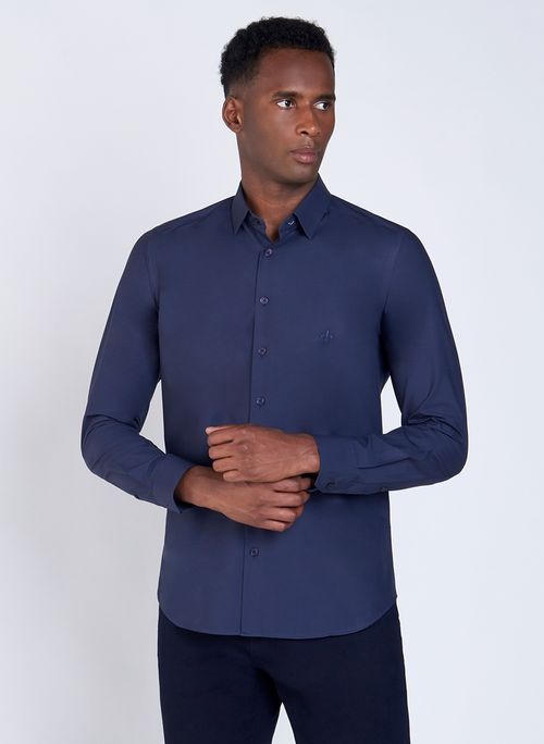 Camisa Dudalina  Tricoline Lisa Masculina na Dudalina