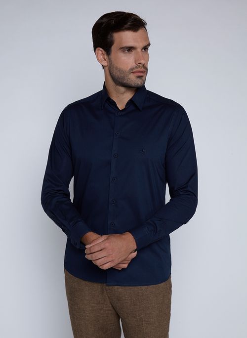 Camisa Dudalina Tricoline Lisa Stretch Masculina