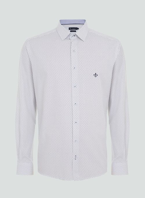 Camisa Slim Mini Print Dudalina Masculina