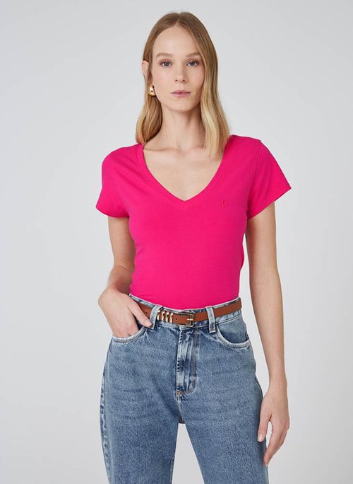 Blusa Decote V Algodão Peruano Dudalina Feminina