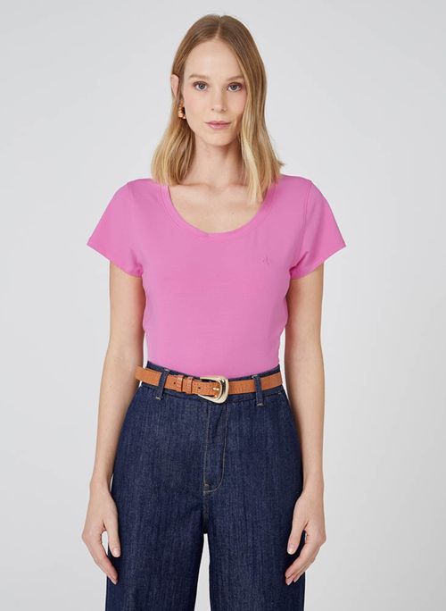 Blusa Decote Careca Algodão Peruano Dudalina Feminina