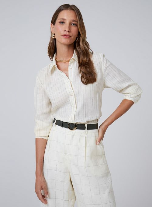 Camisa Relaxed Listrada Dudalina Feminina