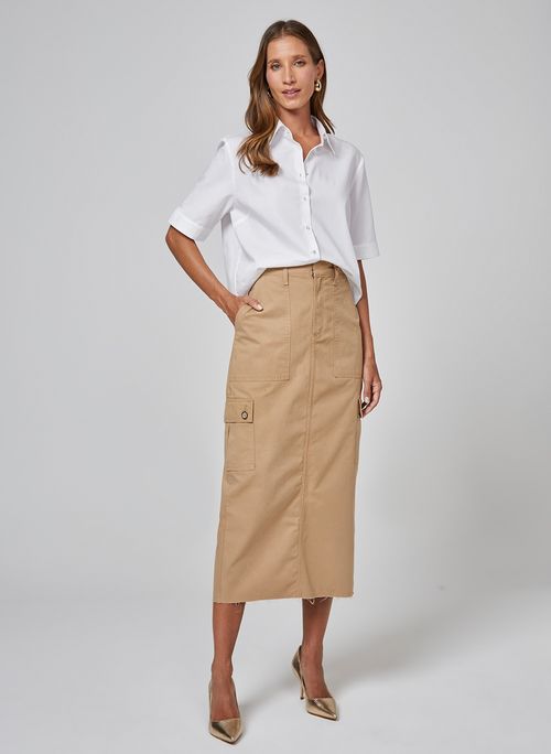 Camisa Cropped Listrada Dudalina Feminina