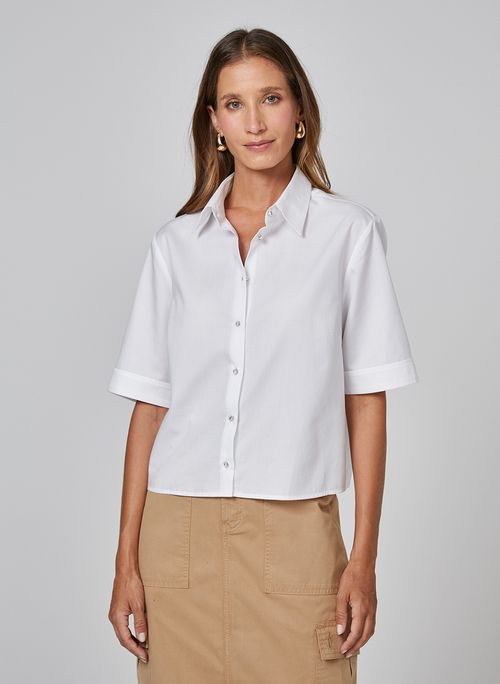 Camisa Cropped Listrada Dudalina Feminina