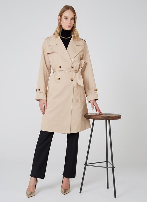 Trench Coat Clássico Botão Dudalina Feminino