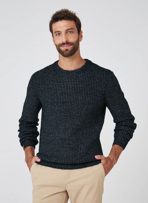 Suéter Tricot Textura Tricolor Dudalina Masculino