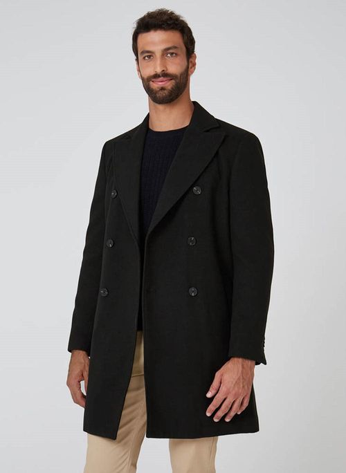 Overcoat de Lã Com Botão Dudalina Masculino