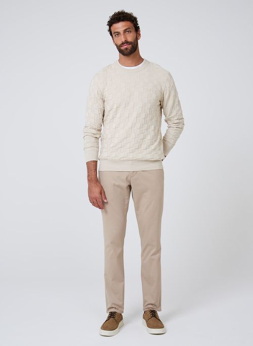 Suéter Tricot Textura Quadrile Dudalina Masculina