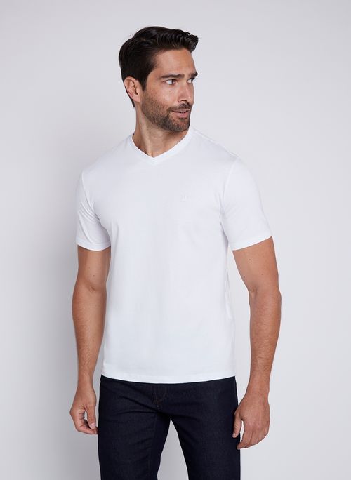 Camiseta Dudalina Algodão Gola V Básica Masculina