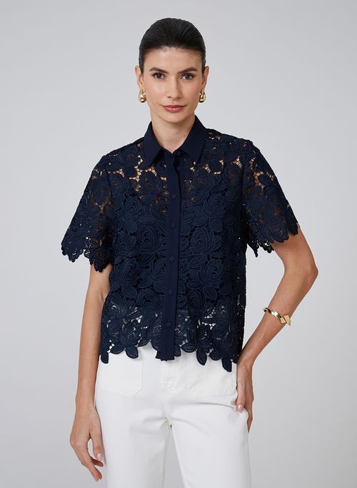 Camisa De Renda Dudalina Feminina