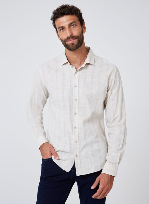 Camisa Slim Fio Tinto Listrada Dudalina Masculina