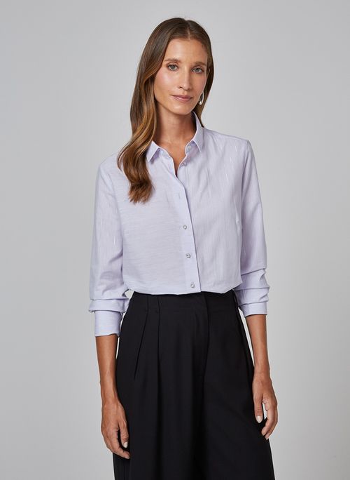 Camisa Relaxed Mix Listras Dudalina Feminina