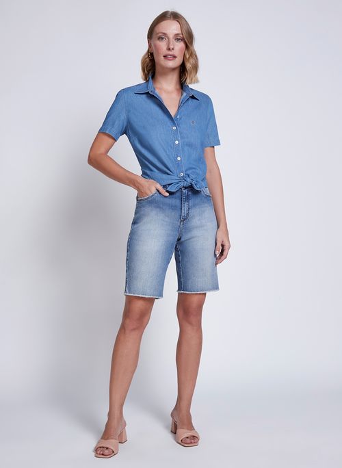 Camisa Dudalina Jeans Essentials Feminina