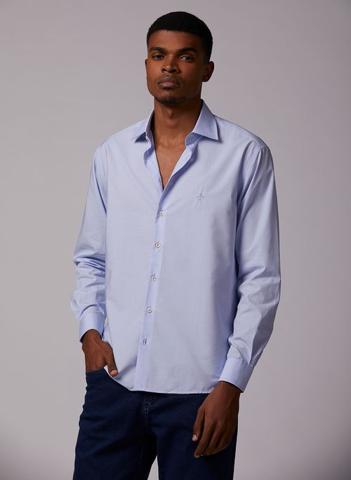 Camisa Dudalina Wrinke Free Fil a Fil Masculina