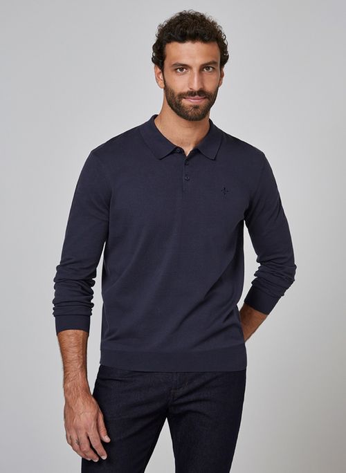 Casaco Tricot Gola Polo Dudalina Masculino