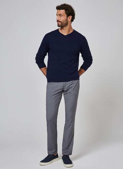 Suéter Tricot Decote V Cashmere Dudalina Masculino