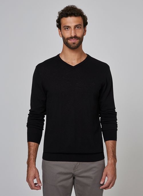 Suéter Tricot Decote V Cashmere Dudalina Masculino