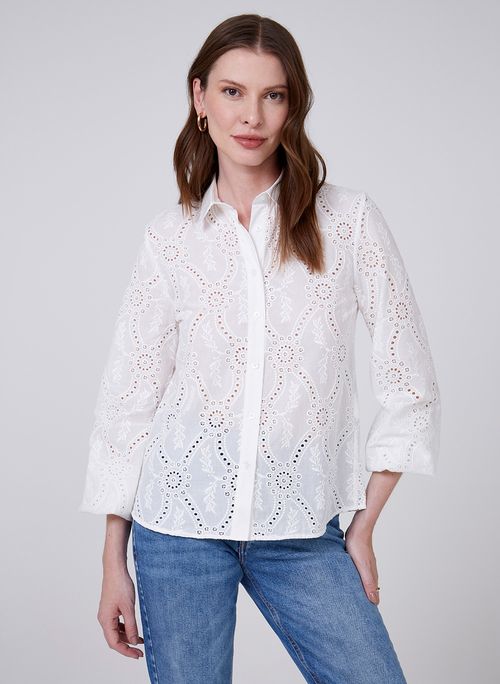 Camisa Mangas com Elástico Dudalina Feminina