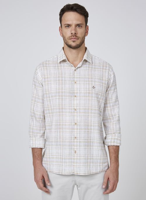 Camisa Slim  Xadrez Melange Dudalina Masculina