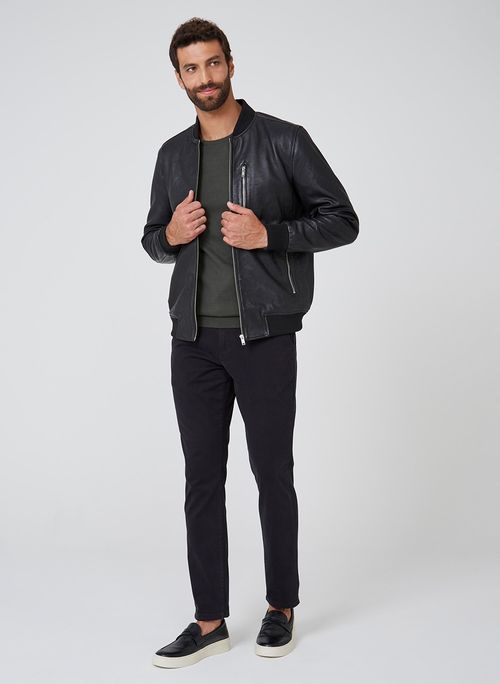 Jaqueta Bomber De Couro Dudalina Masculina