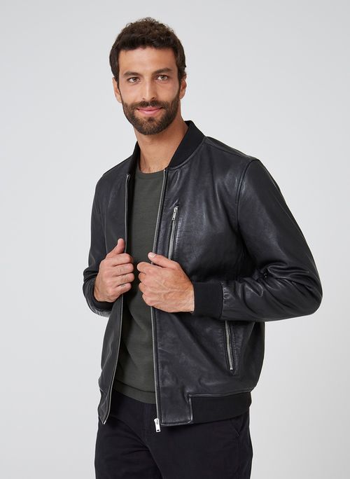 Jaqueta Bomber De Couro Dudalina Masculina