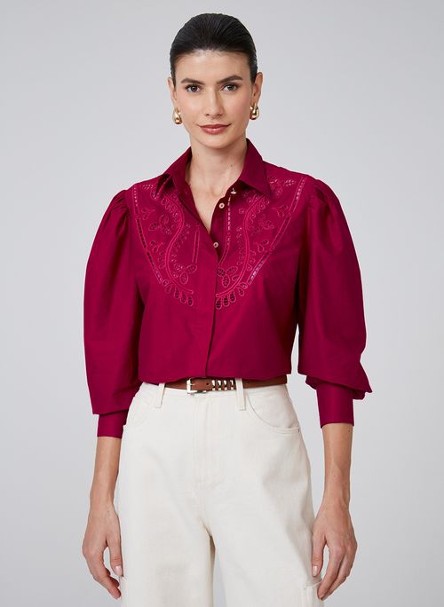 Camisa Regular Bordada Dudalina Feminina