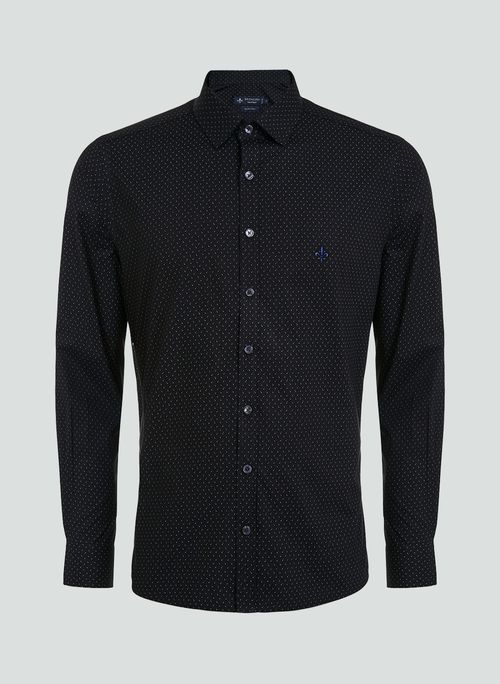 Camisa Slim Mini Print Dudalina Masculina