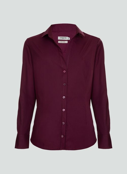 Camisa Slim Lisa Decote Aberto Dudalina Feminina