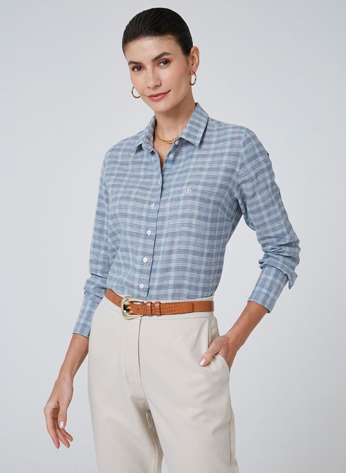 Camisa Regular Xadrez Dudalina Feminina