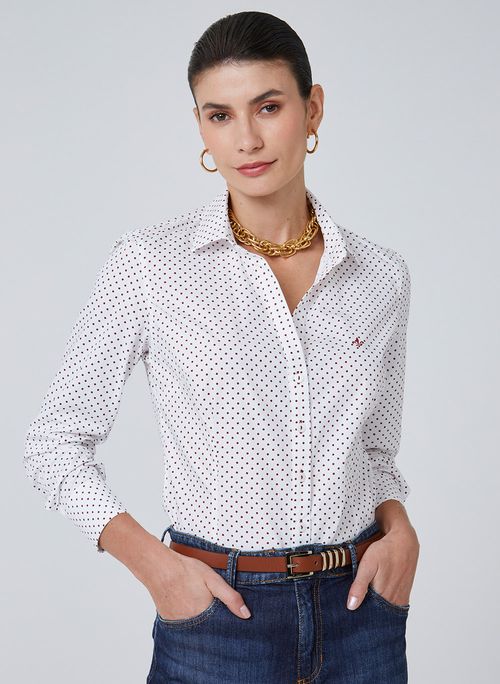 Camisa Slim Estampa Poá Dudalina Feminina