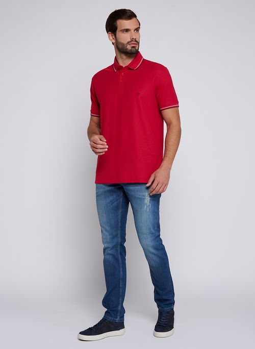 Polo Masculina Friso Pima Essentials Logo Masculina