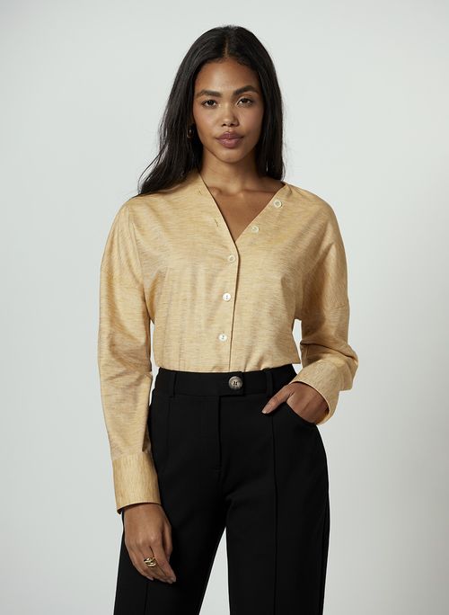 Camisa Decote V Dudalina Feminina