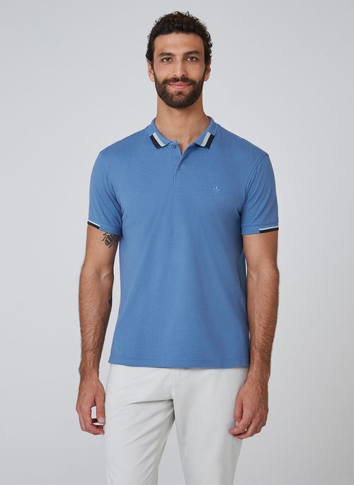 Polo Piquet Jacquard Frisos Dudalina Masculina