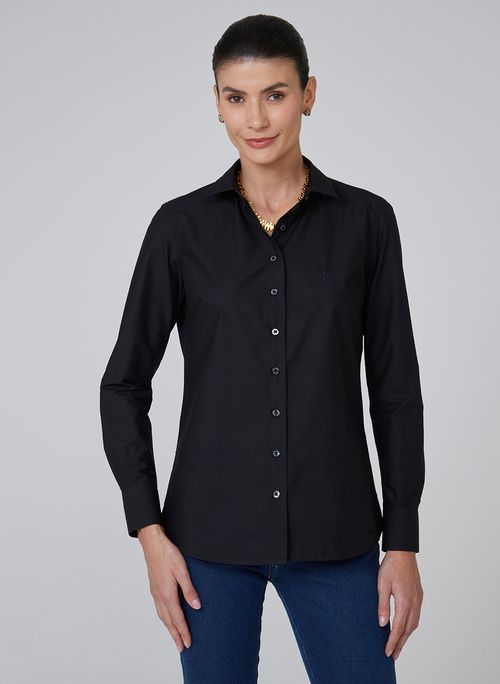 Camisa  Regular Tricoline Liso Feminina Dudalina