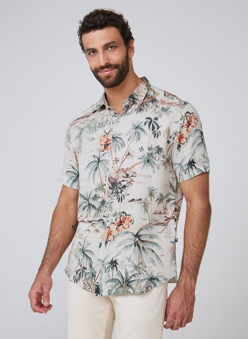 Camisa Slim Estampada Dudalina Masculina