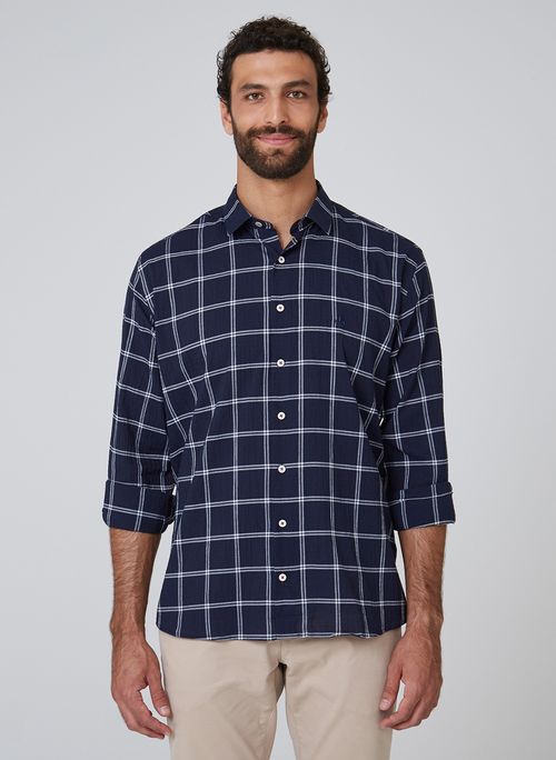 Camisa Comfort Seersucker Dudalina Masculina