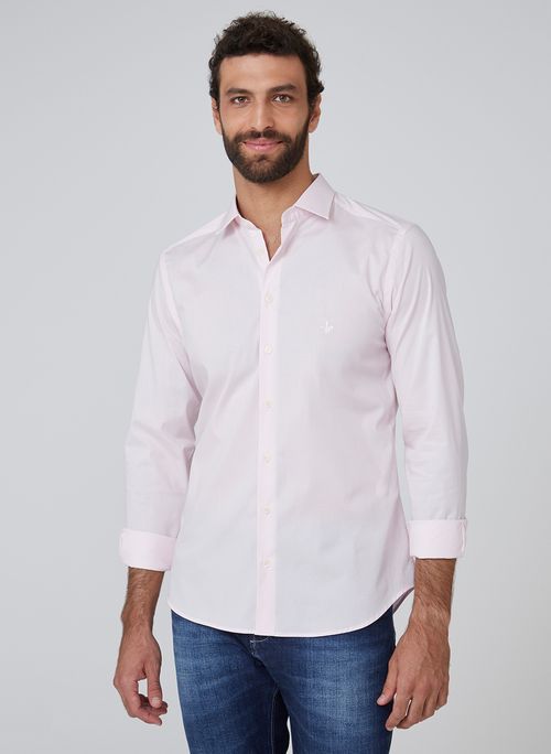 Camisa Dudalina Ml Tricoline Lisa Stretch Masculina