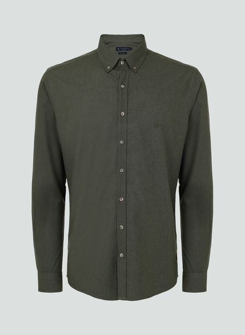 Camisa Slim Mélange Lisa Dudalina Masculina