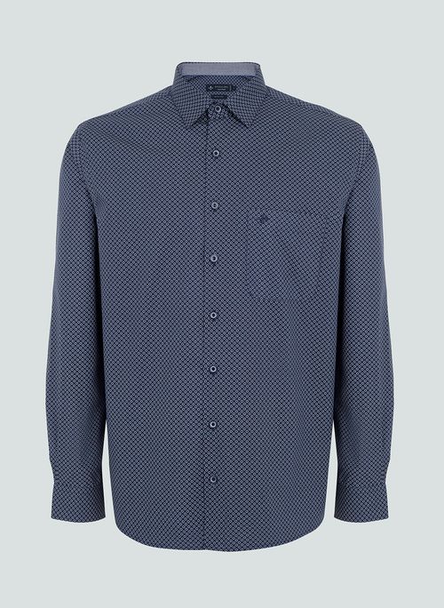 Camisa Comfort Mini Print Dudalina Masculina