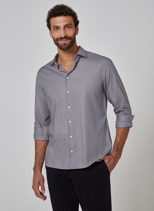 Camisa Slim Falso Liso Dudalina Masculina