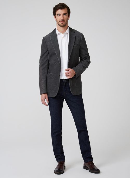 Blazer De Veludo Com Bolsos Dudalina Masculino