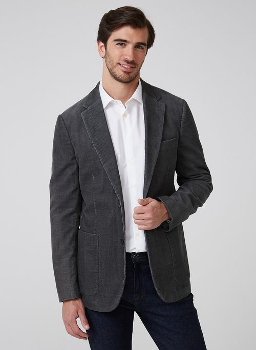 Blazer De Veludo Com Bolsos Dudalina Masculino