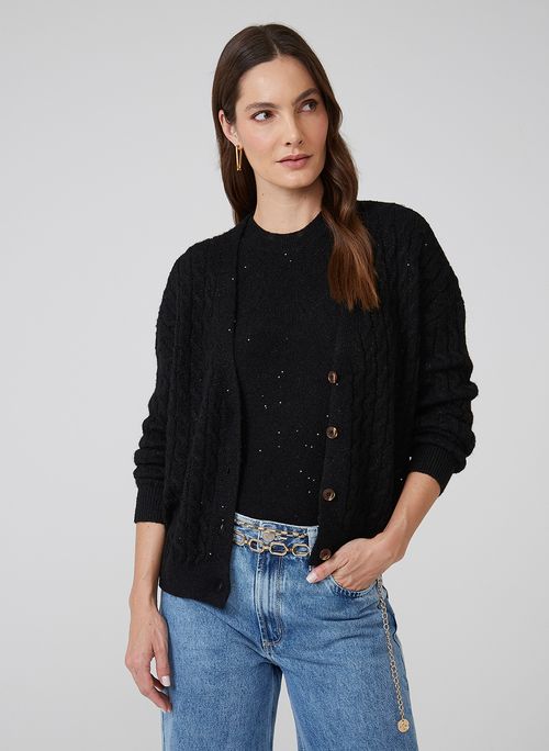 Cardigan Fio Metálico Dudalina Feminino