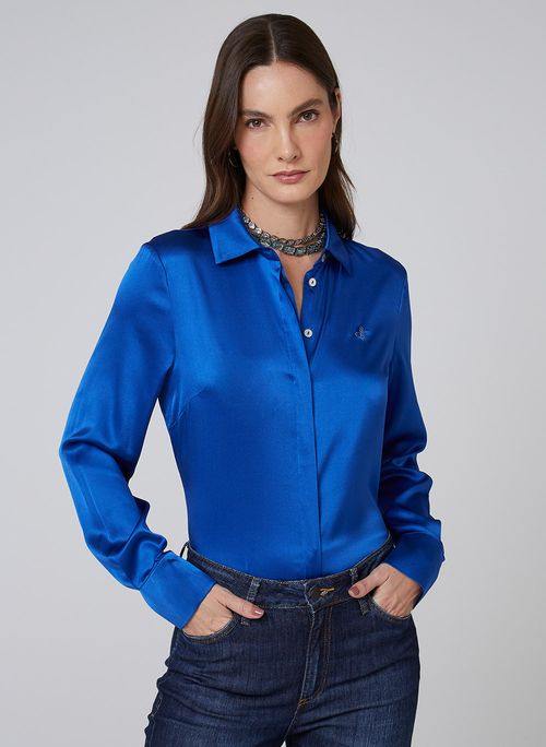 Camisa Slim Seda Dudalina Feminina