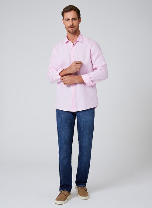 Camisa Slim Linen Dudalina Masculino