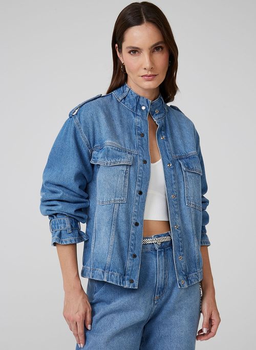 Jaqueta Jeans Ajustável Dudalina Feminina