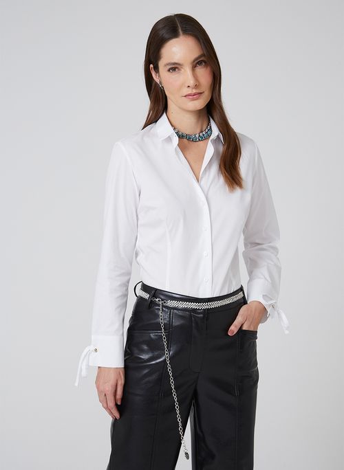 Camisa Slim Punhos Com Ilhós Dudalina Feminina