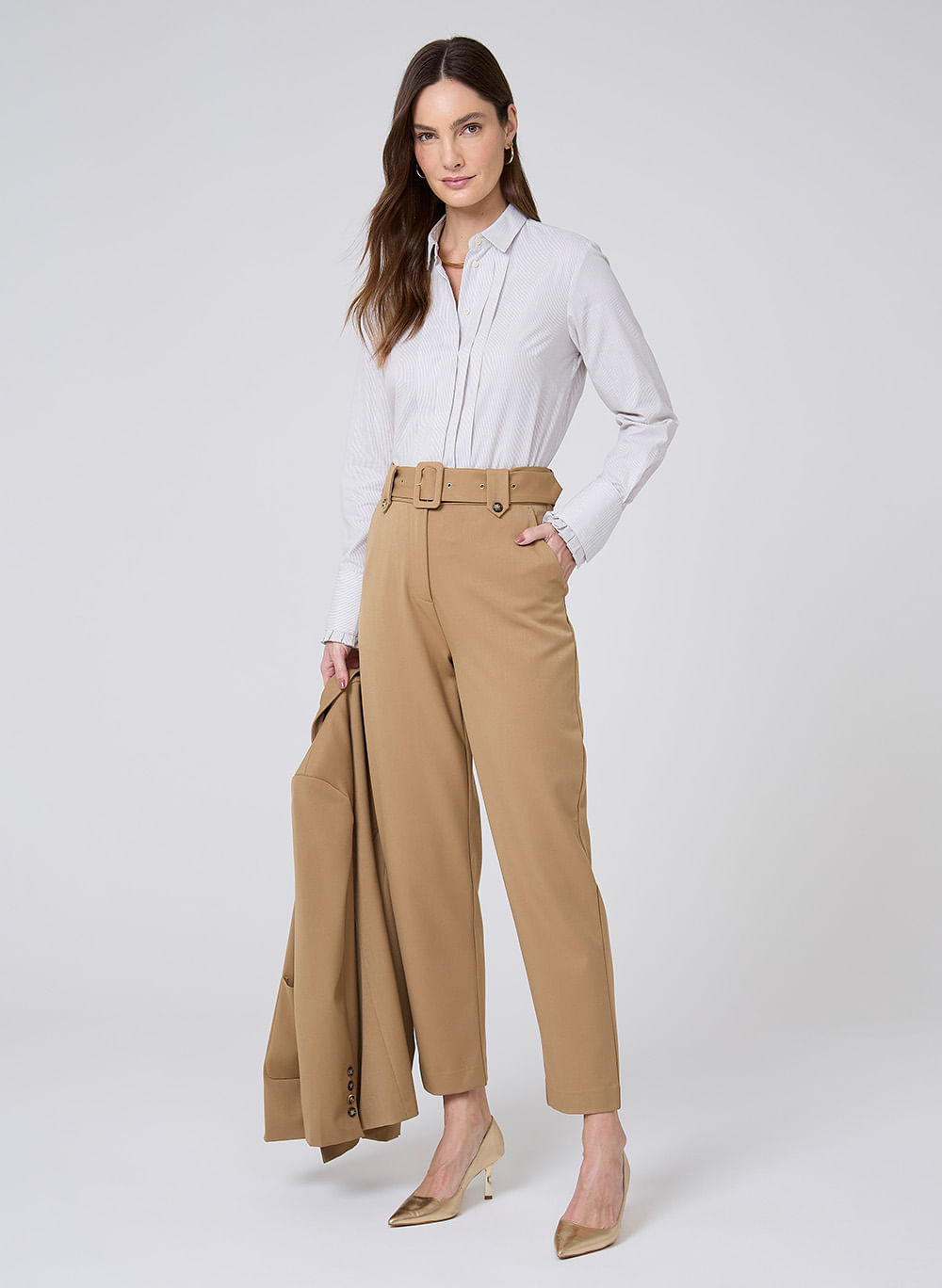 Camisa Relaxed Listrada Dudalina Feminina